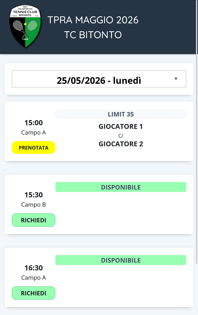 Selezione Orario